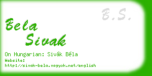 bela sivak business card