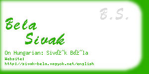 bela sivak business card